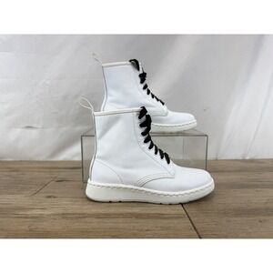 Dr. Martens Newton White Leather 8-Eye Lightweight Boots AW006 Womens 5 USL